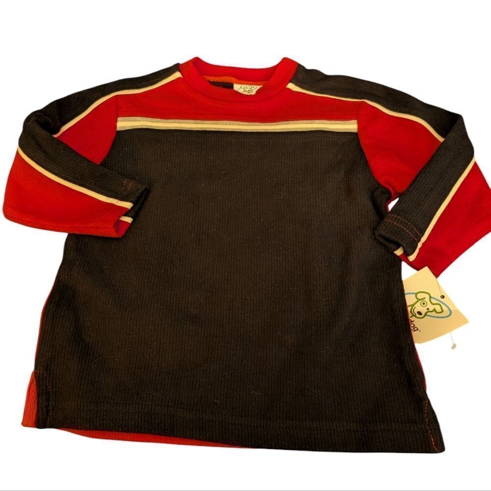 Green Dog Y2K boys red‎ & black knit top size 2T nwt